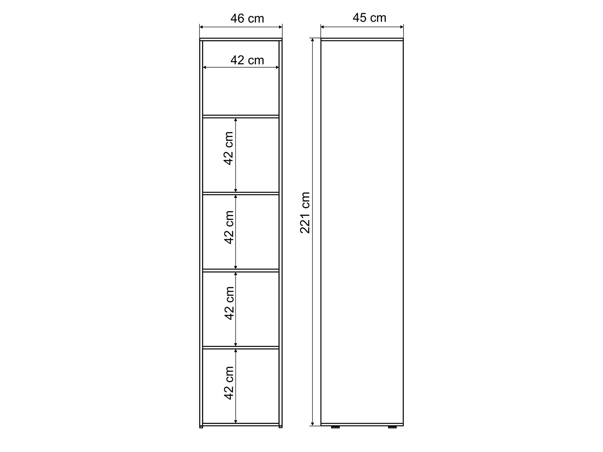 Regał 46 cm (Standard 45 cm głębokość) Beton picture 16