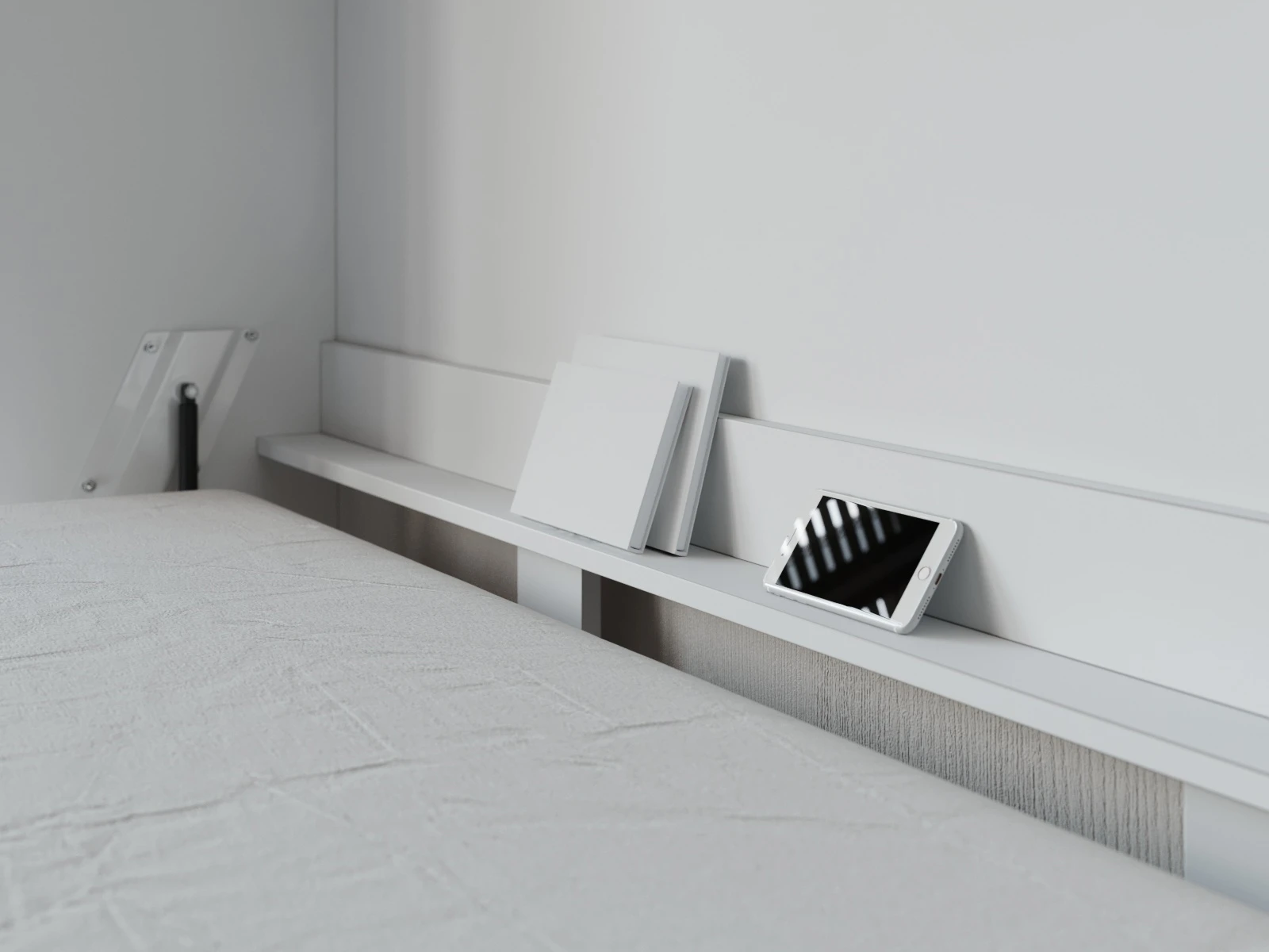 Łóżko w szafie 160x200 Poziome (Classic 40 cm głębokość) Biały picture 8